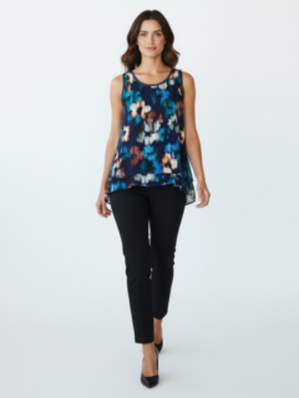 Simply Vera Vera Wang High-Low Crepe Tank Top Size S